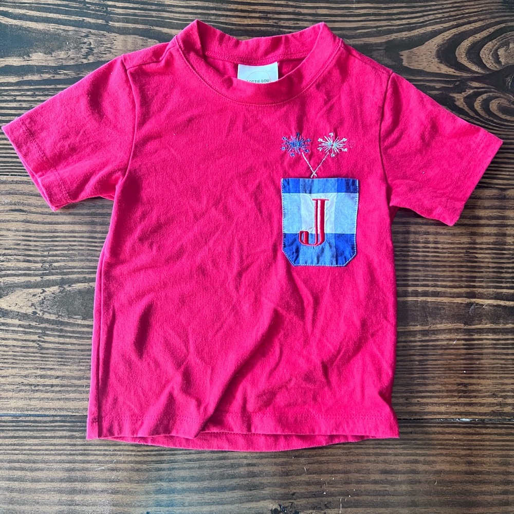 EUC J Monogram Patriotic Firework Shirt 3T